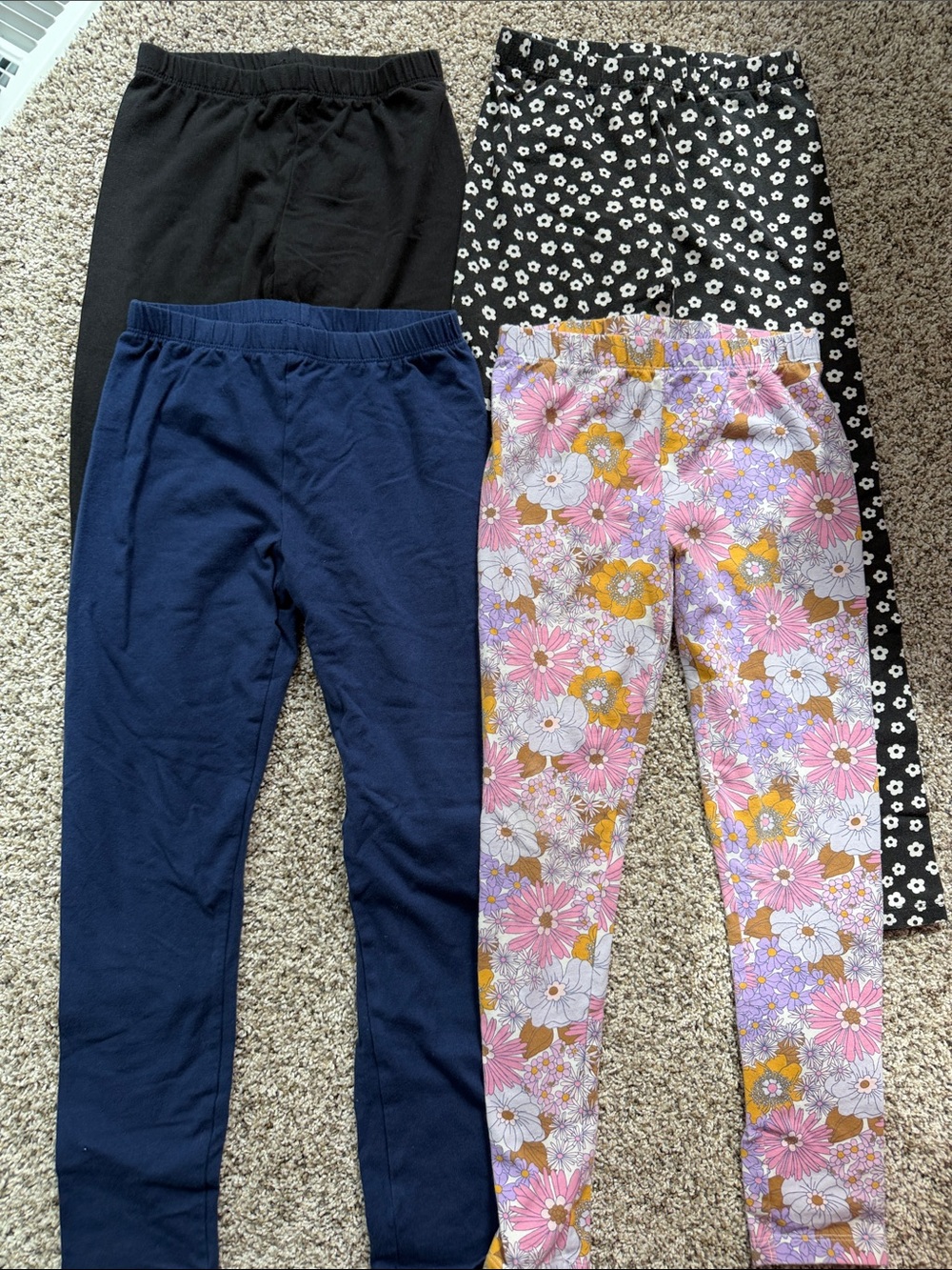 4 Jumping Beans Girls Leggings size 8 - Black, Navy, Black Daisy, Pink Floral